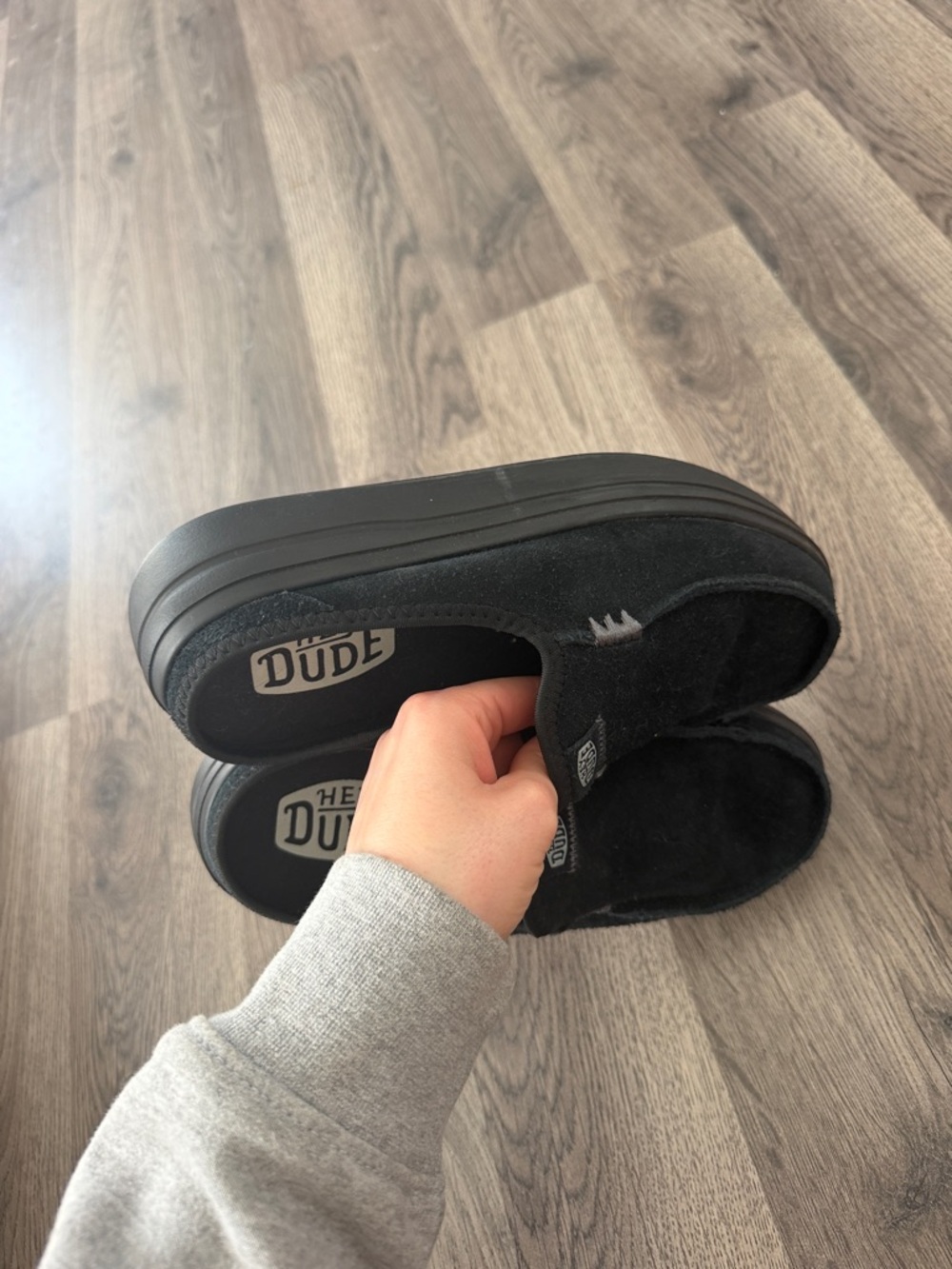 Hey Dude Black Suede Slip-On Loafers - Picture 4 of 4